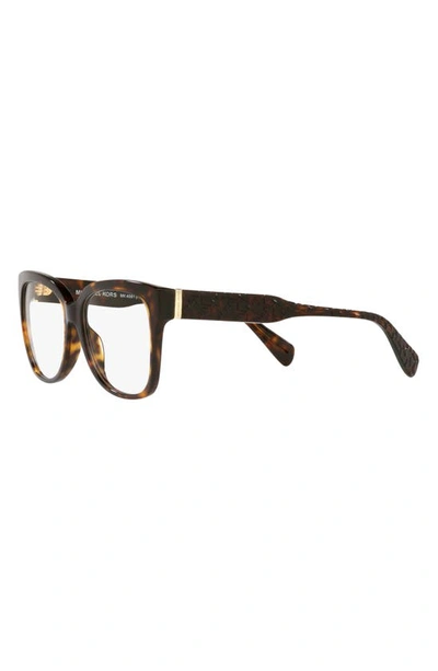 Shop Michael Kors Palawan 54mm Square Optical Glasses In Dk Tort