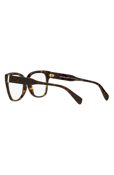 Shop Michael Kors Palawan 54mm Square Optical Glasses In Dk Tort