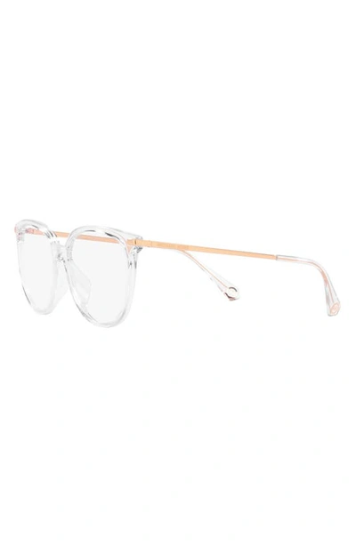 Shop Michael Kors Westport 54mm Round Optical Glasses In Clear