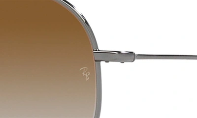 Shop Ray Ban Reverse 59mm Gradient Aviator Sunglasses In Gunmetal