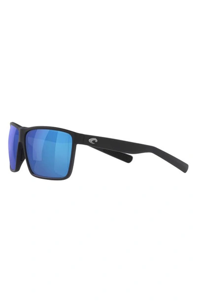 Costa Del Mar 63mm Polarized Oversize Square Sunglasses In Blue Mirror
