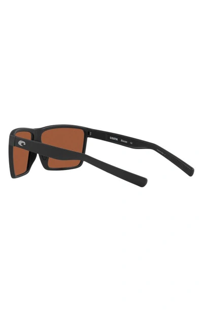 Costa Del Mar 63mm Polarized Oversize Square Sunglasses In Green Mirror