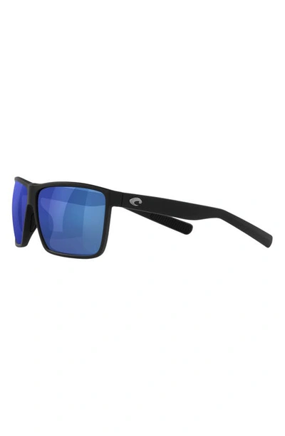 Costa Del Mar 63mm Polarized Oversize Square Sunglasses In Matte Black