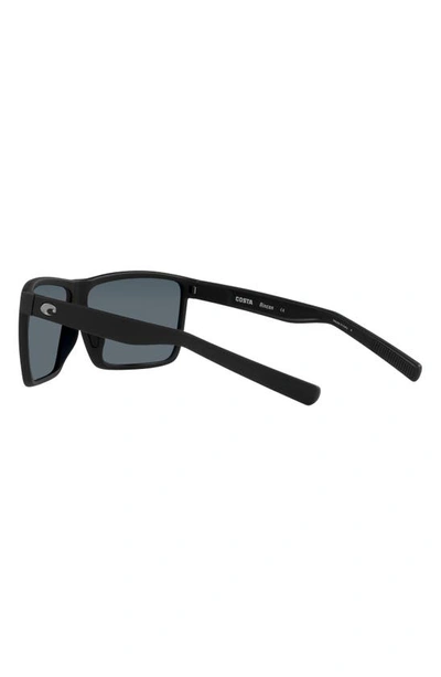 Shop Costa Del Mar 63mm Polarized Oversize Square Sunglasses In Matte Black