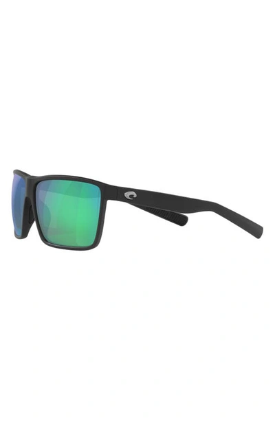 Costa Del Mar 63mm Polarized Oversize Square Sunglasses In Green Mirror