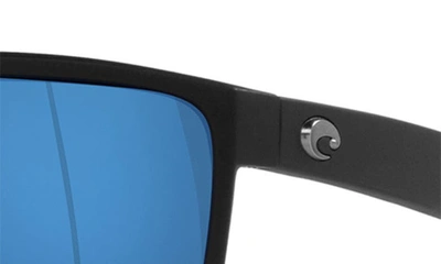 Shop Costa Del Mar 63mm Polarized Oversize Square Sunglasses In Matte Black