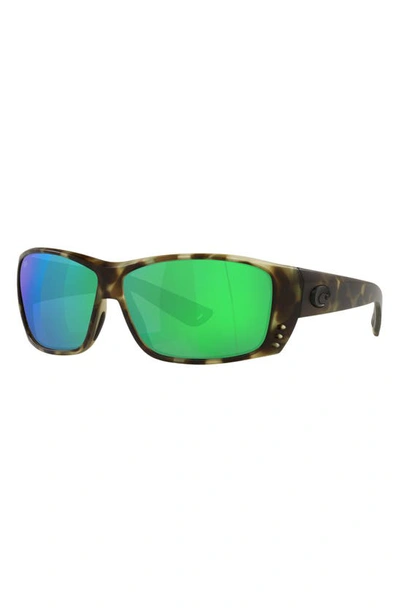 Shop Costa Del Mar 61mm Rectangle Sunglasses In Wetland