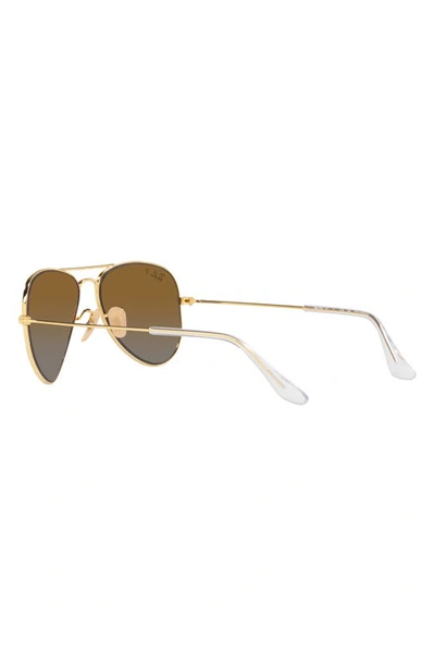 Shop Ray Ban Ray-ban Kids' Junior Aviator 52mm Gradient Polarized Pilot Sunglasses In Gold Flash