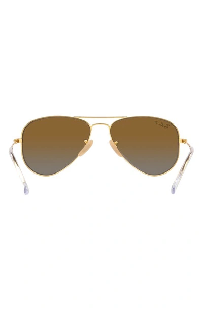 Shop Ray Ban Ray-ban Kids' Junior Aviator 52mm Gradient Polarized Pilot Sunglasses In Gold Flash