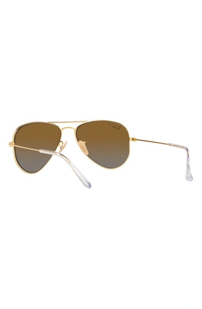 Shop Ray Ban Ray-ban Kids' Junior Aviator 52mm Gradient Polarized Pilot Sunglasses In Gold Flash