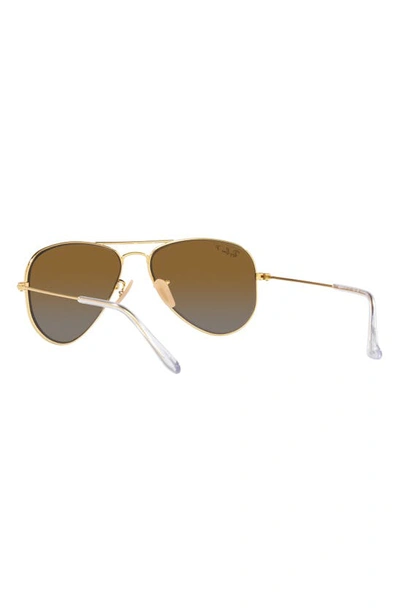 Ray Ban Ray-ban Kids' Junior Aviator 52mm Gradient Polarized Pilot Sunglasses In Gold Flash