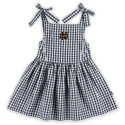 Shop Garb Girls Toddler  Navy Notre Dame Fighting Irish Teagan Gingham Sleeveless Dress