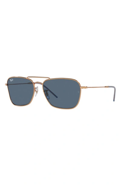 Ray Ban Caravan Reverse 58mm Square Sunglasses In Rose Gold