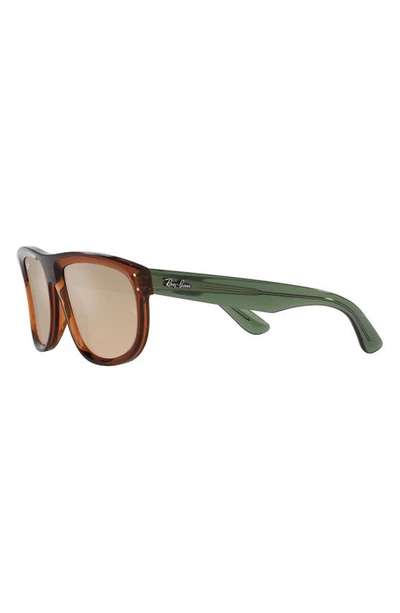 Shop Ray Ban Ray-ban Boyfriend Reverse 56mm Square Sunglasses In Transparent Light Brown