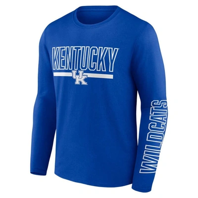 Shop Profile Royal Kentucky Wildcats Big & Tall Two-hit Graphic Long Sleeve T-shirt