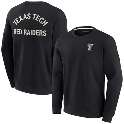 Fanatics Signature Unisex  Black Texas Tech Red Raiders Super Soft Pullover Crew Sweatshirt In Black