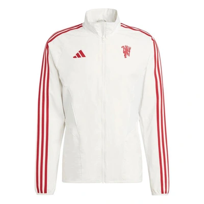 Shop Adidas Originals Adidas White Manchester United 2023/24 Anthem Full-zip Jacket