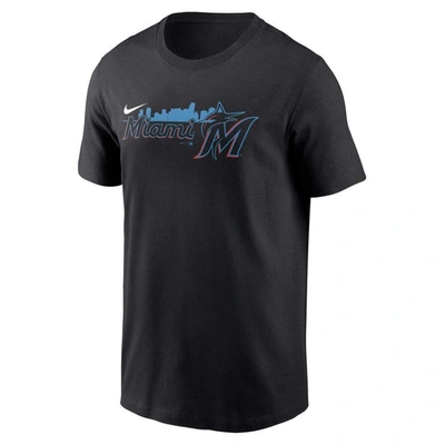 Shop Nike Black Miami Marlins Local Team Skyline T-shirt