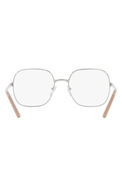 Shop Prada 54mm Rectangle Optical Glasses In Silver