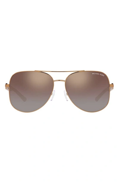 Shop Michael Kors Chianti 58mm Aviator Sunglasses In Caramel