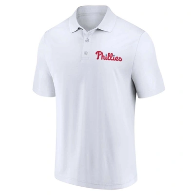 Shop Fanatics Branded Red/white Philadelphia Phillies Two-pack Logo Lockup Polo Set