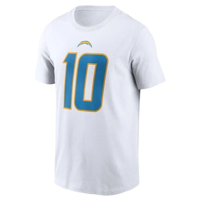 Shop Nike Justin Herbert  White Los Angeles Chargers  Player Name & Number T-shirt