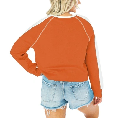Shop Gameday Couture Texas Orange Texas Longhorns Blindside Raglan Cropped Pullover Sweatshirt In Burnt Orange
