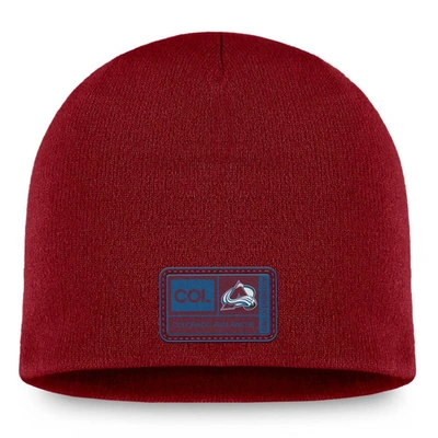 Shop Fanatics Branded Burgundy Colorado Avalanche Authentic Pro Training Camp Knit Hat