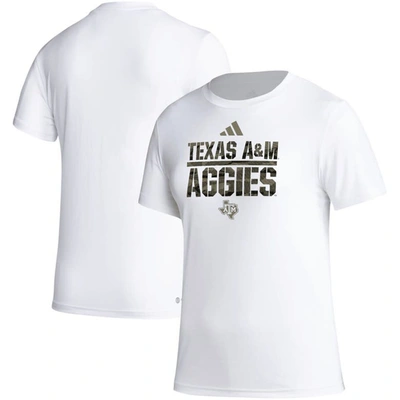 Shop Adidas Originals Adidas White Texas A&m Aggies Aeroready Military Appreciation Pregame T-shirt
