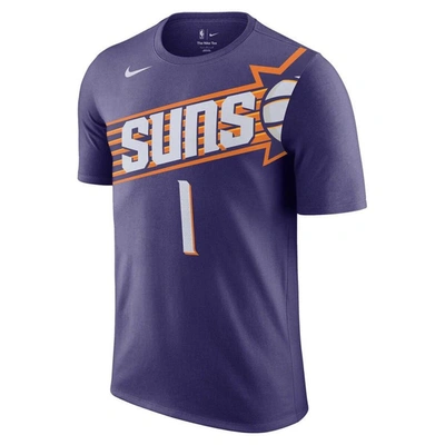 Shop Nike Devin Booker Purple Phoenix Suns Icon 2022/23 Name & Number T-shirt
