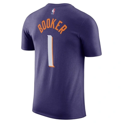 Shop Nike Devin Booker Purple Phoenix Suns Icon 2022/23 Name & Number T-shirt