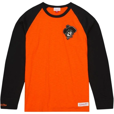 Shop Mitchell & Ness Orange Oklahoma State Cowboys Legendary Slub Raglan Long Sleeve T-shirt