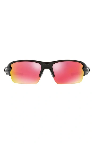 Shop Oakley Kids' Flak Xs 59mm Prizm™ Rectangular Sunglasses In Shiny Black