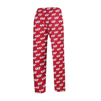 Shop Concepts Sport White/red Wisconsin Badgers Long Sleeve V-neck T-shirt & Gauge Pants Sleep Set