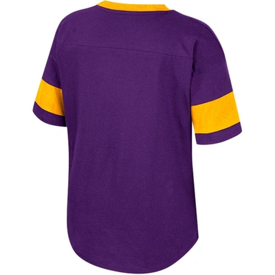 Shop Colosseum Girls Youth  Purple Lsu Tigers Tomika Tie-front V-neck T-shirt