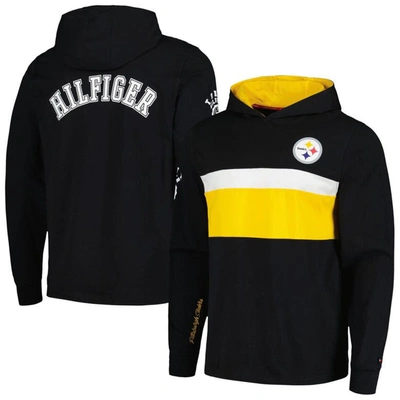 Shop Tommy Hilfiger Black Pittsburgh Steelers Morgan Long Sleeve Hoodie T-shirt