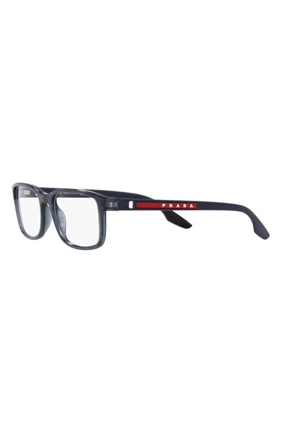 Prada 55mm Pillow Optical Glasses In Trans Blue