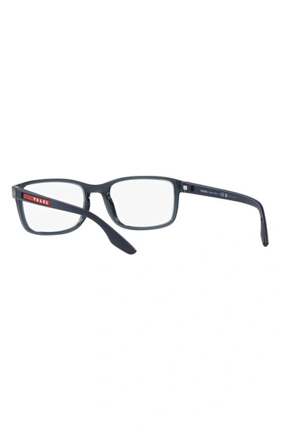 Prada 55mm Pillow Optical Glasses In Trans Blue