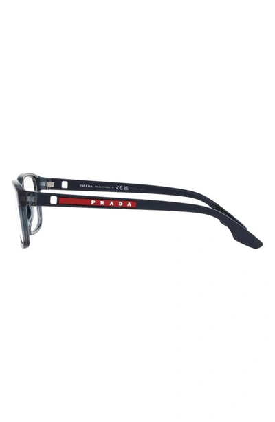 Prada 55mm Pillow Optical Glasses In Trans Blue