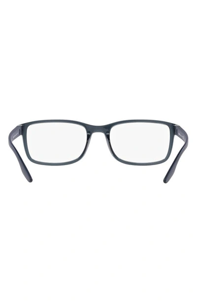 Prada 55mm Pillow Optical Glasses In Trans Blue