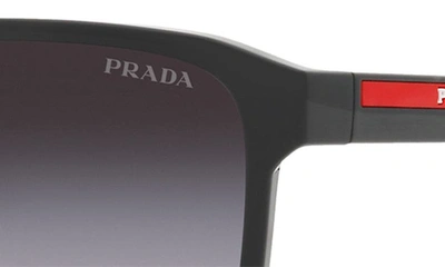 Shop Prada 58mm Gradient Rectangular Sunglasses In Black