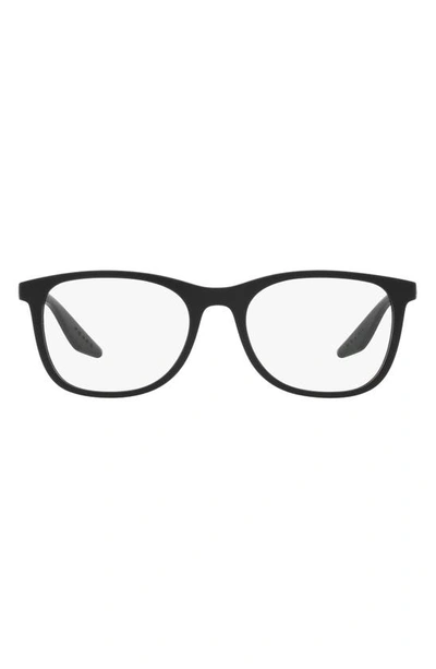 Shop Prada 55mm Pillow Optical Glasses In Rubber Black