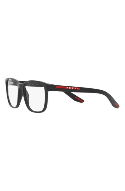 Shop Prada 57mm Pillow Optical Glasses In Rubber Black