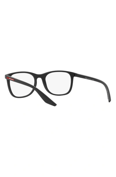 Shop Prada 55mm Pillow Optical Glasses In Rubber Black