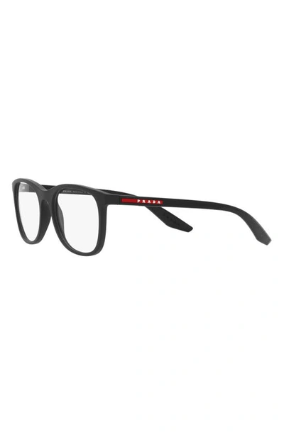 Shop Prada 55mm Pillow Optical Glasses In Rubber Black