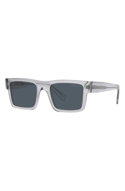 Shop Prada 52mm Rectangular Sunglasses In Shiny Gunmet