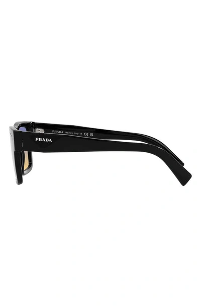Prada Pr 19ws 1ab06z 52mm Unisex Rectangle Sunglasses In Black Yellow