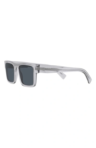 Prada 52mm Rectangular Sunglasses In Shiny Gunmet