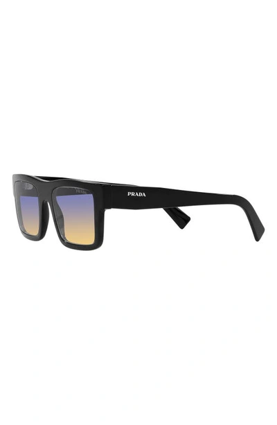 Prada Pr 19ws 1ab06z 52mm Unisex Rectangle Sunglasses In Black Yellow