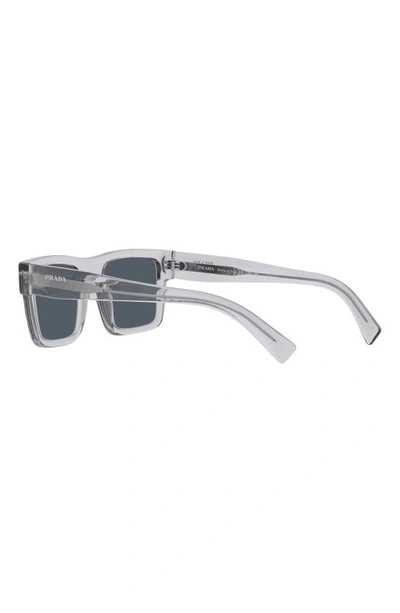 Prada 52mm Rectangular Sunglasses In Shiny Gunmet